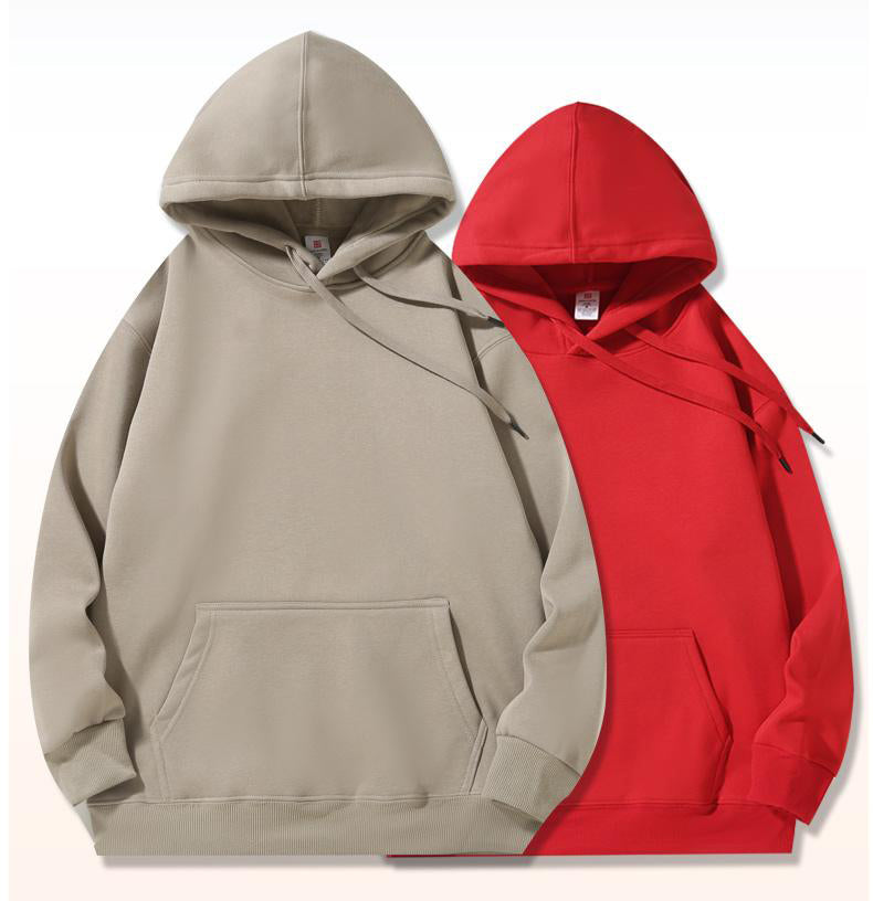 Hoodie; 400g heavyweight micro drop shoulder silver fox fleece men's autumn and winter long sleeve American loose sweatshirt