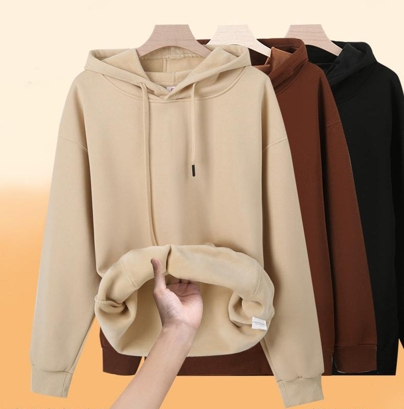 Hoodie; 400g heavyweight micro drop shoulder silver fox fleece men's autumn and winter long sleeve American loose sweatshirt
