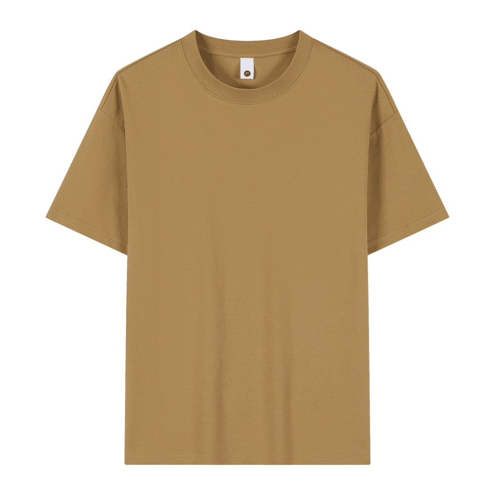 Crew Neck; 230g Heavyweight T-Shirt Men's Short Sleeve Summer General Use XL Size Non-Shrink Non-Tear Loose Half Sleeve