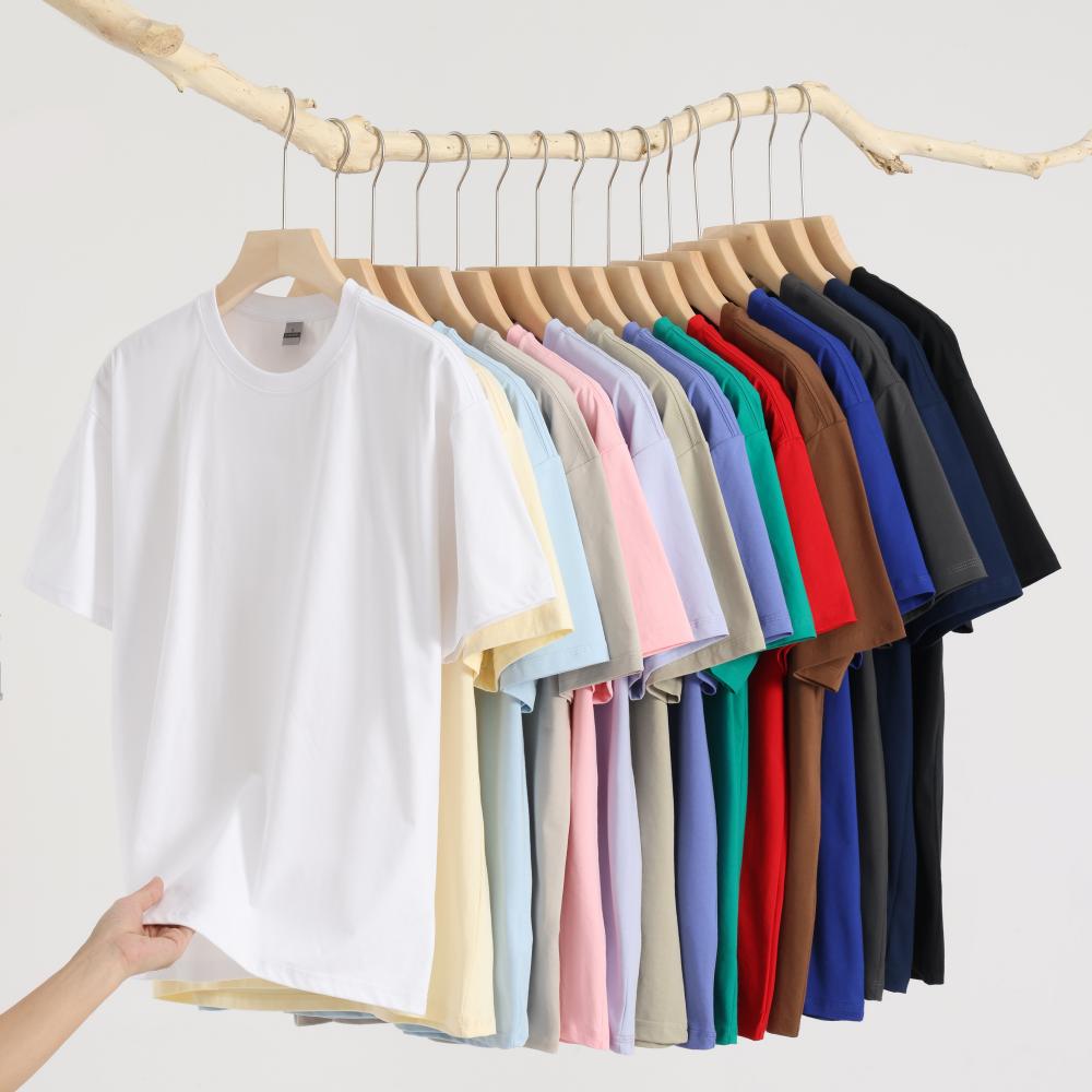 235g 32-piece crew neck short sleeve; Ice silk stretch T-shirt white short sleeve men's summer 2025 fashion new American hot-selling top