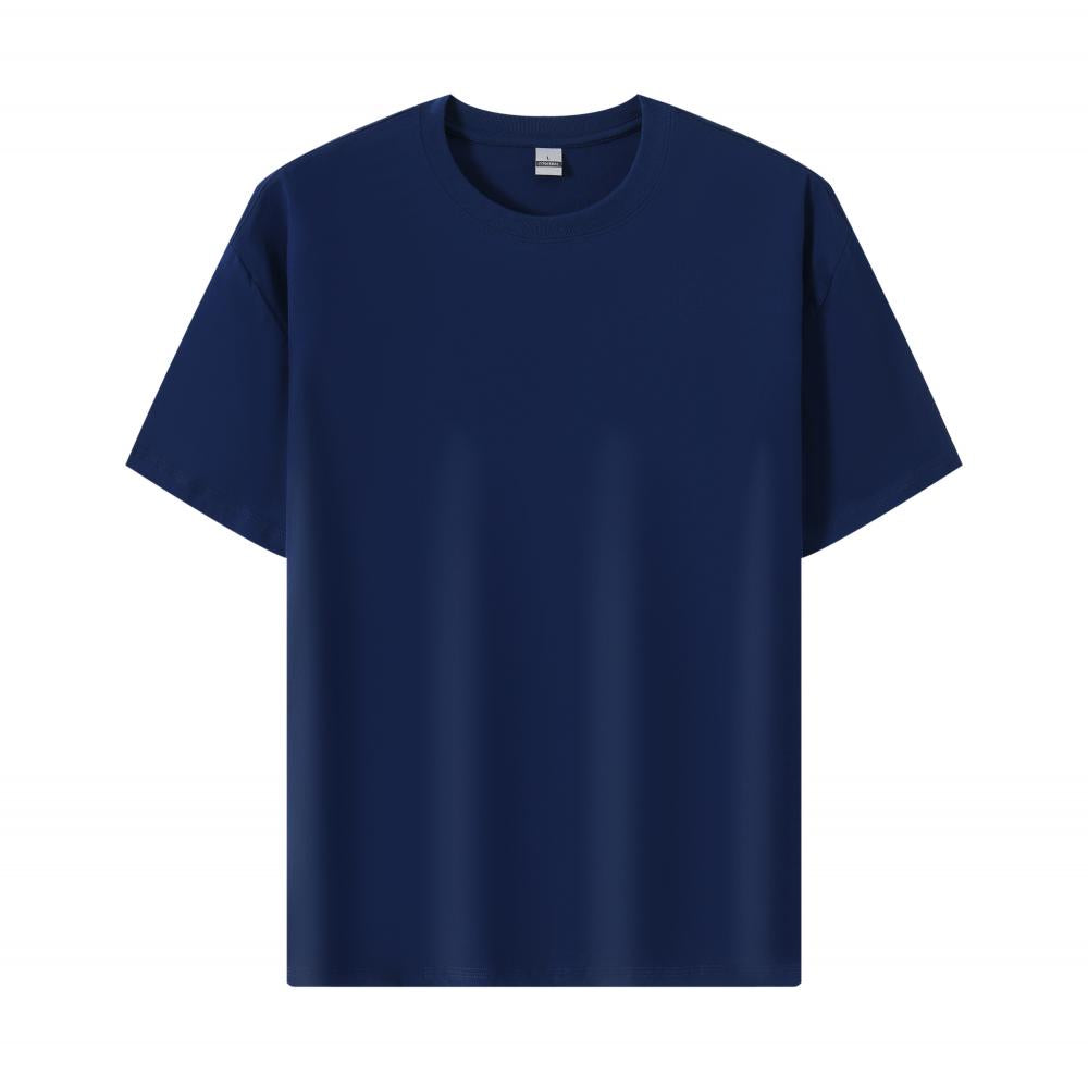 235g 32-piece crew neck short sleeve; Ice silk stretch T-shirt white short sleeve men's summer 2025 fashion new American hot-selling top