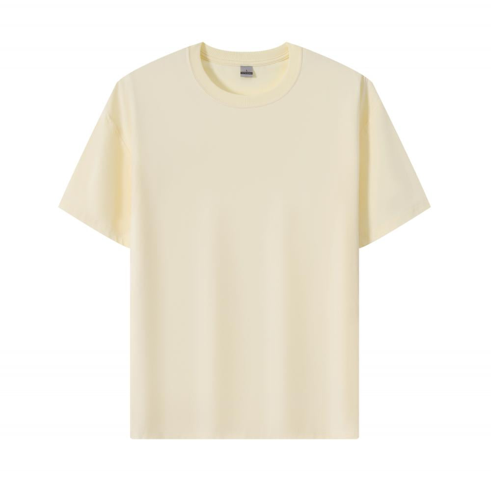 235g 32-piece crew neck short sleeve; Ice silk stretch T-shirt white short sleeve men's summer 2025 fashion new American hot-selling top
