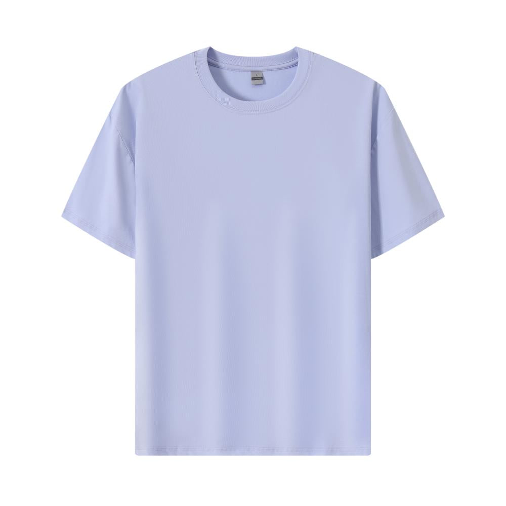 235g 32-piece crew neck short sleeve; Ice silk stretch T-shirt white short sleeve men's summer 2025 fashion new American hot-selling top