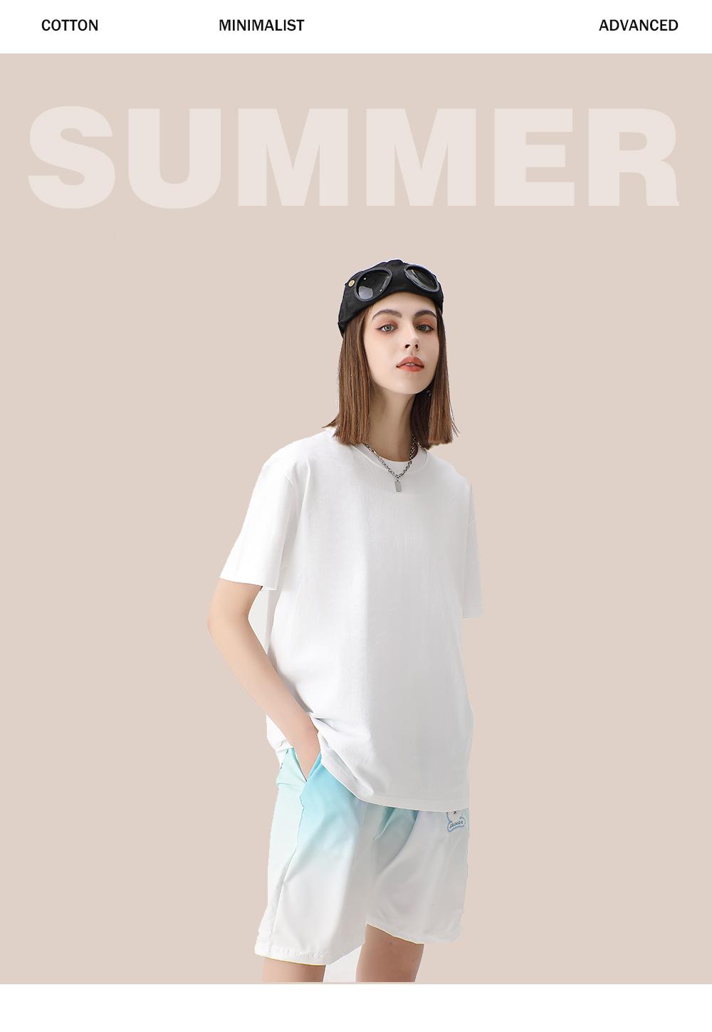Crew Neck; 230g Heavyweight T-Shirt American XL 100% Pure Cotton Studentple Style White Short Sleeve