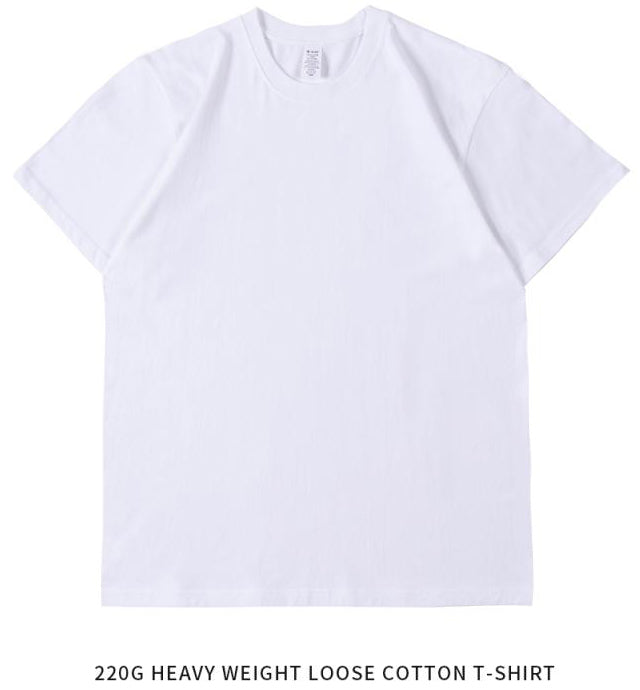 Crew Neck; 230g Heavyweight T-Shirt American XL 100% Pure Cotton Studentple Style White Short Sleeve