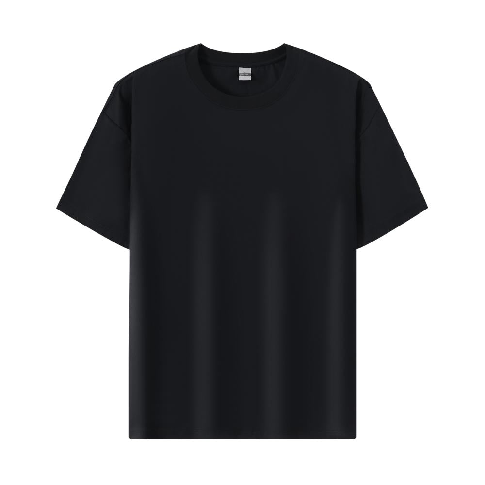 235g 32-piece crew neck short sleeve; Ice silk stretch T-shirt white short sleeve men's summer 2025 fashion new American hot-selling top