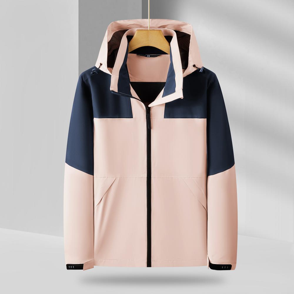 280gFashionable outdoor leisure hooded color-blocked single-layer plus-size down jacket (thin)able hat 2025 fashion trend new style