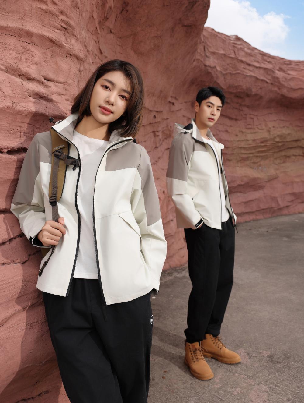 280gFashionable outdoor leisure hooded color-blocked single-layer plus-size down jacket (thin)able hat 2025 fashion trend new style