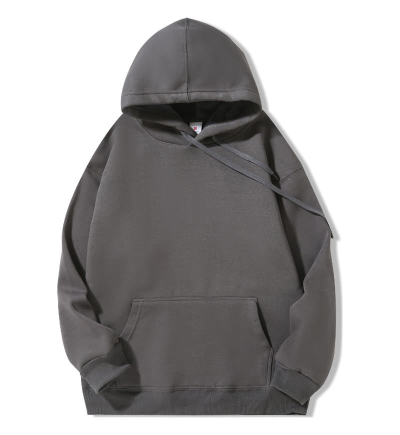 Hoodie; 400g heavyweight micro drop shoulder silver fox fleece men's autumn and winter long sleeve American loose sweatshirt