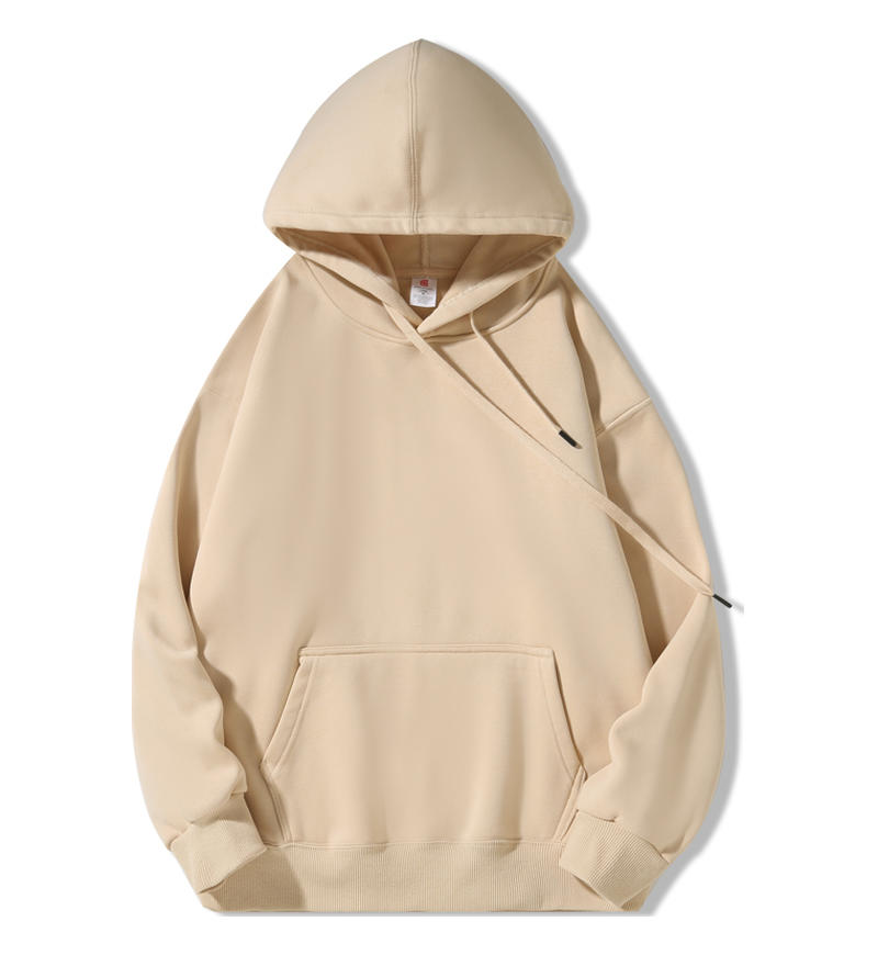 Hoodie; 400g heavyweight micro drop shoulder silver fox fleece men's autumn and winter long sleeve American loose sweatshirt