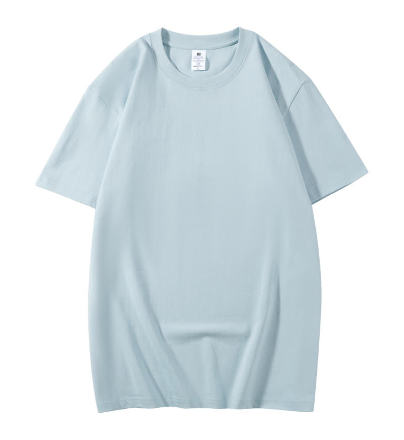 Round Neck230 grams, 20 pieces, pure cotton spun white crew neck short sleeve t-shirt, men's summer American student couple style half sleeve