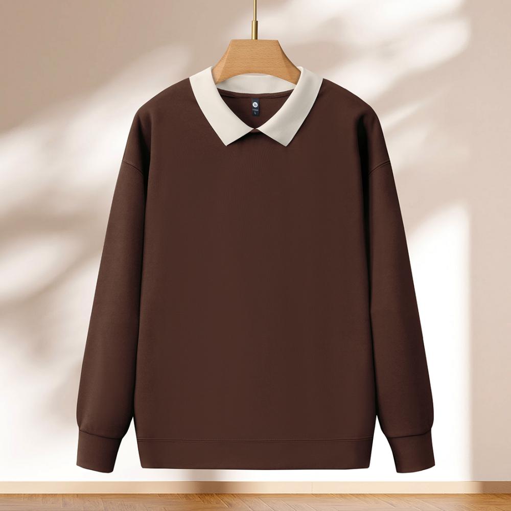 Crew Neck Sweatshirt 350g Heavyweight Korean Cotton Thin Striped Colorblock 2025 Men's and's Fashion Trend
