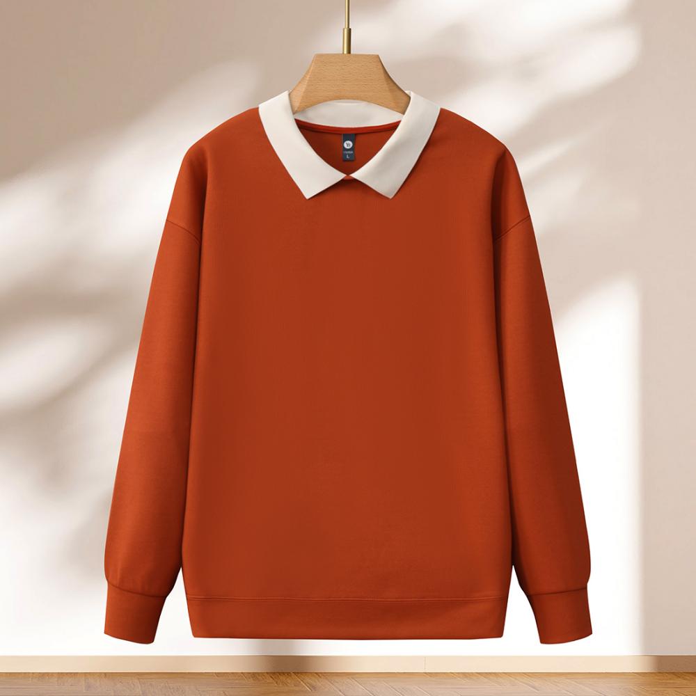 Crew Neck Sweatshirt 350g Heavyweight Korean Cotton Thin Striped Colorblock 2025 Men's and's Fashion Trend