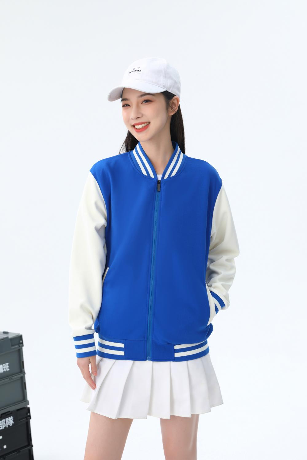 Spring Autumn Plus Size Zipper Baseball Jacket 310g Street Fashion Casual Health Fabric (Thin Style) Hot Baseball Jacket