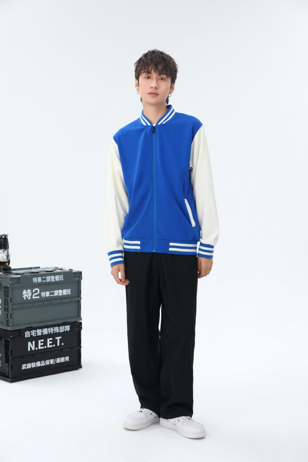 Spring Autumn Plus Size Zipper Baseball Jacket 310g Street Fashion Casual Health Fabric (Thin Style) Hot Baseball Jacket