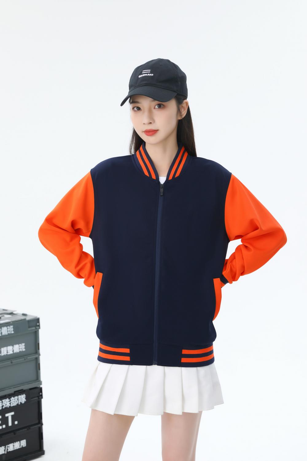 Spring Autumn Plus Size Zipper Baseball Jacket 310g Street Fashion Casual Health Fabric (Thin Style) Hot Baseball Jacket