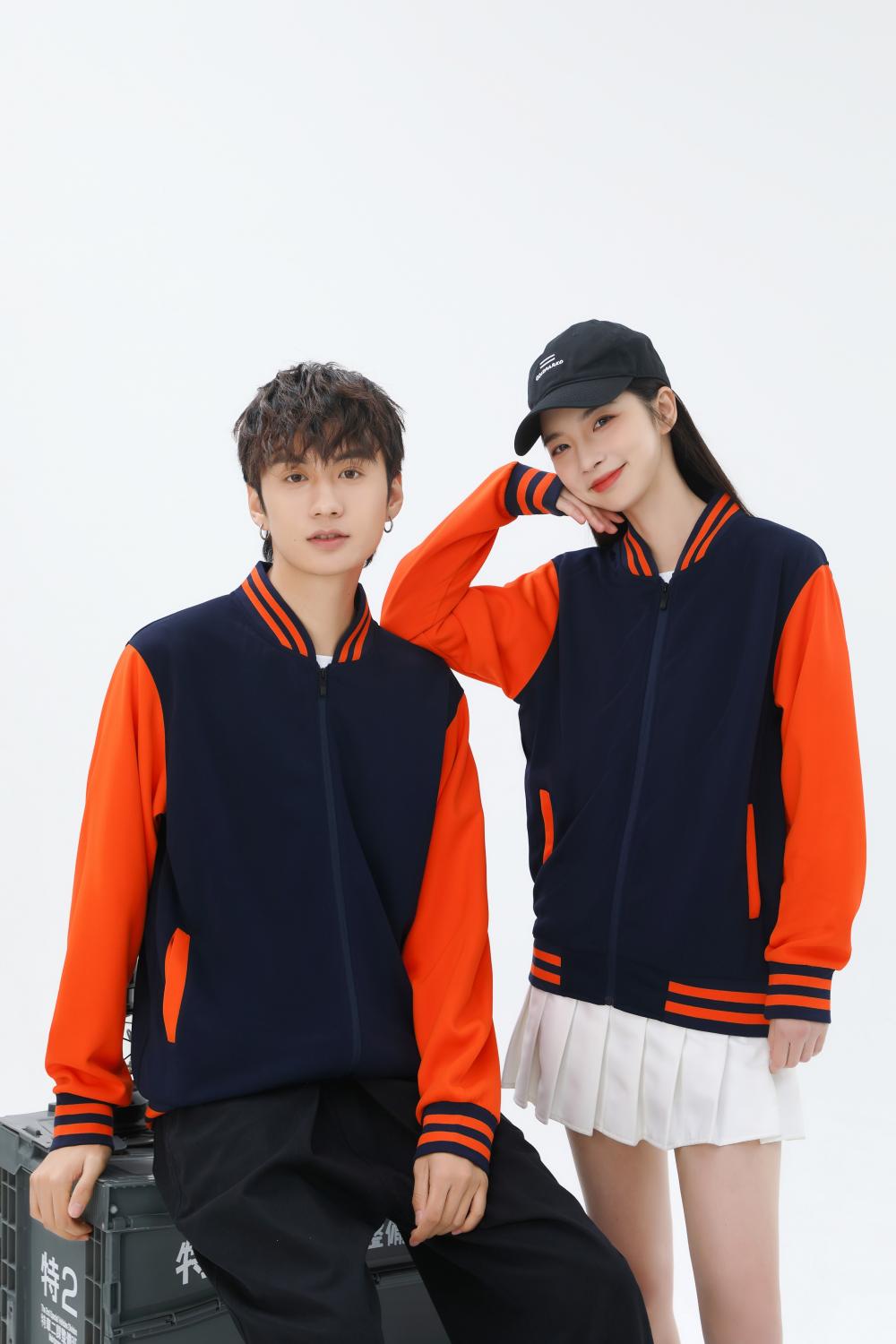 Spring Autumn Plus Size Zipper Baseball Jacket 310g Street Fashion Casual Health Fabric (Thin Style) Hot Baseball Jacket