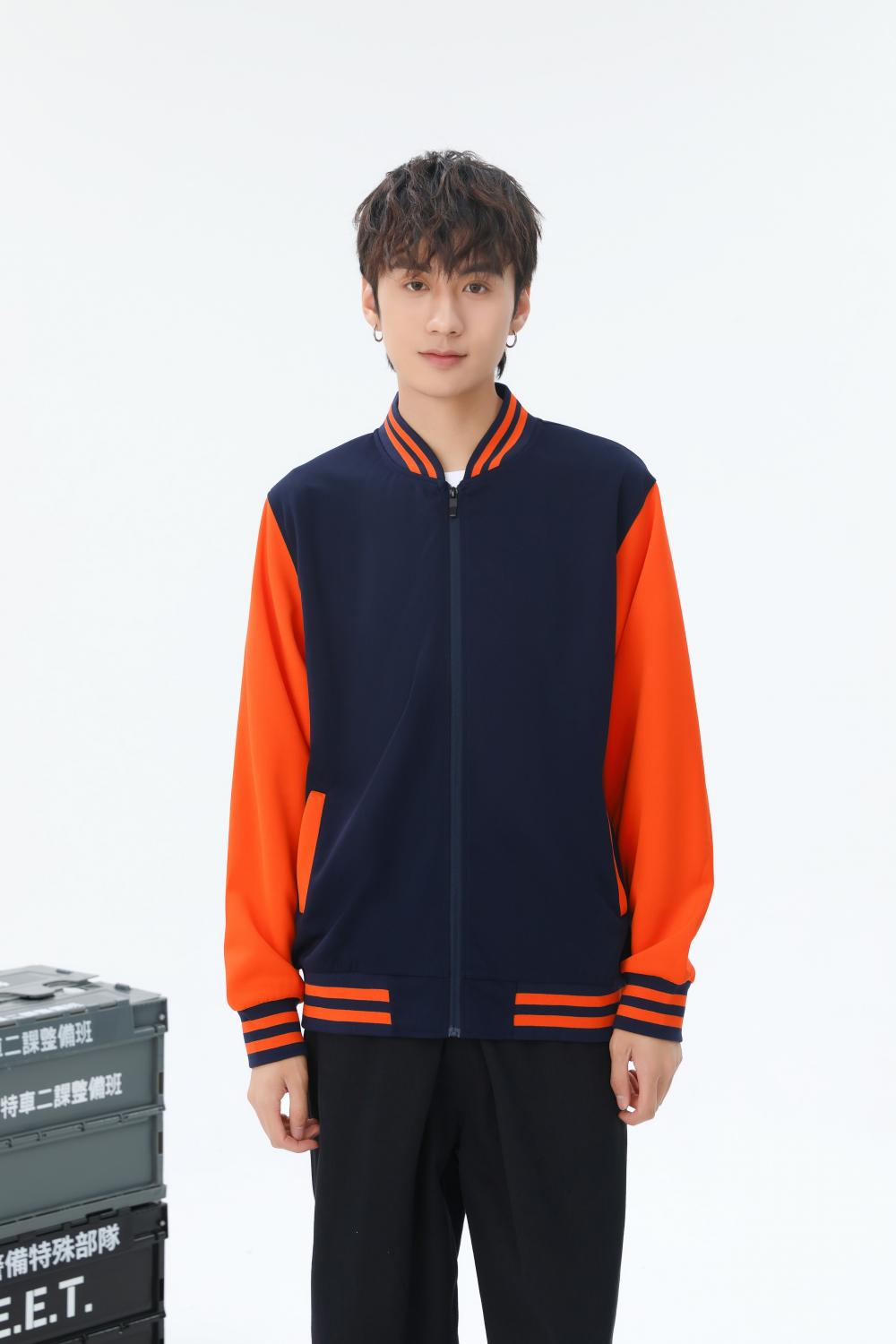 Spring Autumn Plus Size Zipper Baseball Jacket 310g Street Fashion Casual Health Fabric (Thin Style) Hot Baseball Jacket