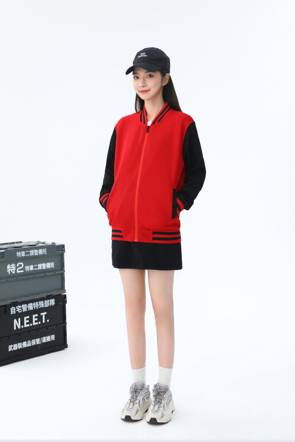 Spring Autumn Plus Size Zipper Baseball Jacket 310g Street Fashion Casual Health Fabric (Thin Style) Hot Baseball Jacket