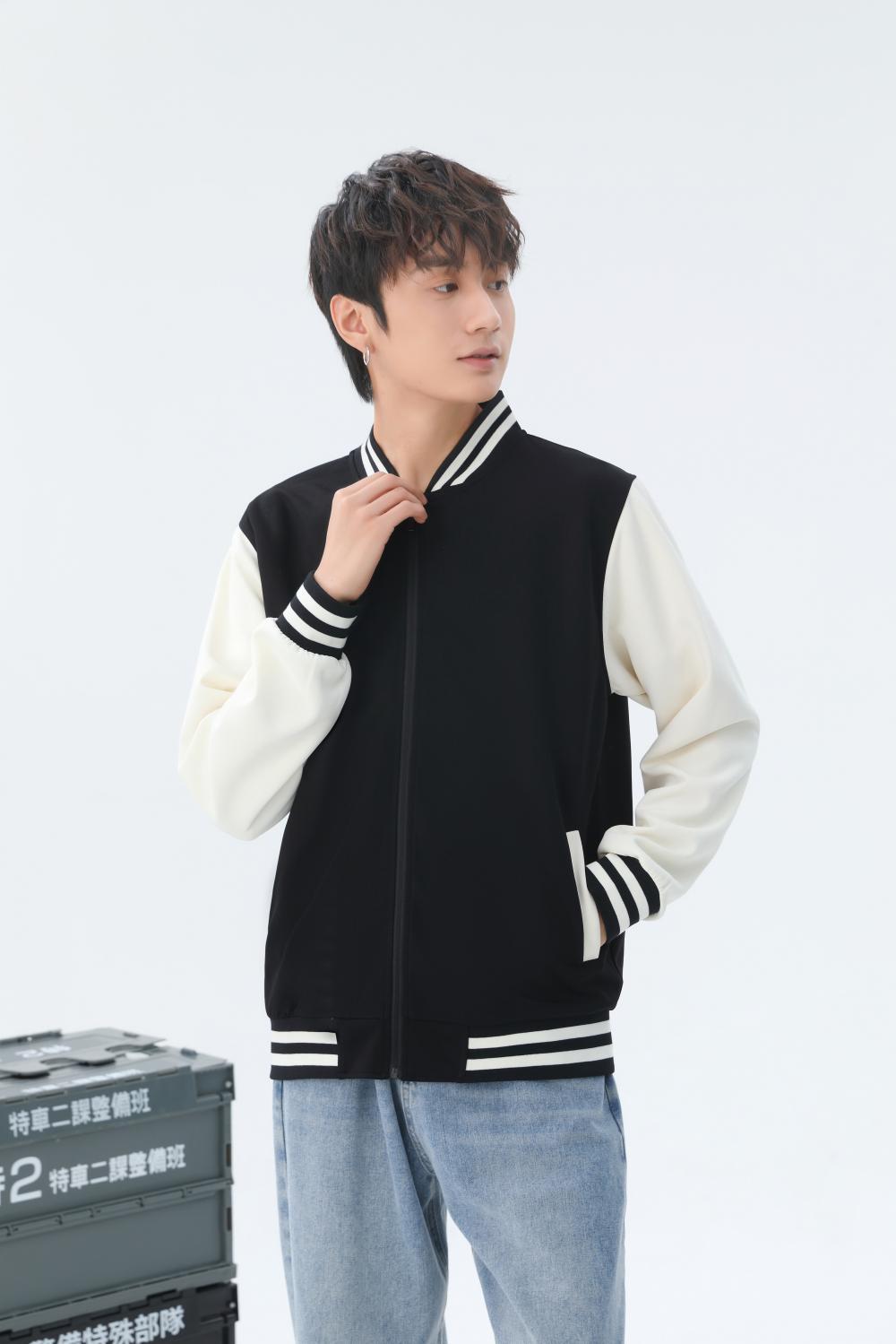 Spring Autumn Plus Size Zipper Baseball Jacket 310g Street Fashion Casual Health Fabric (Thin Style) Hot Baseball Jacket