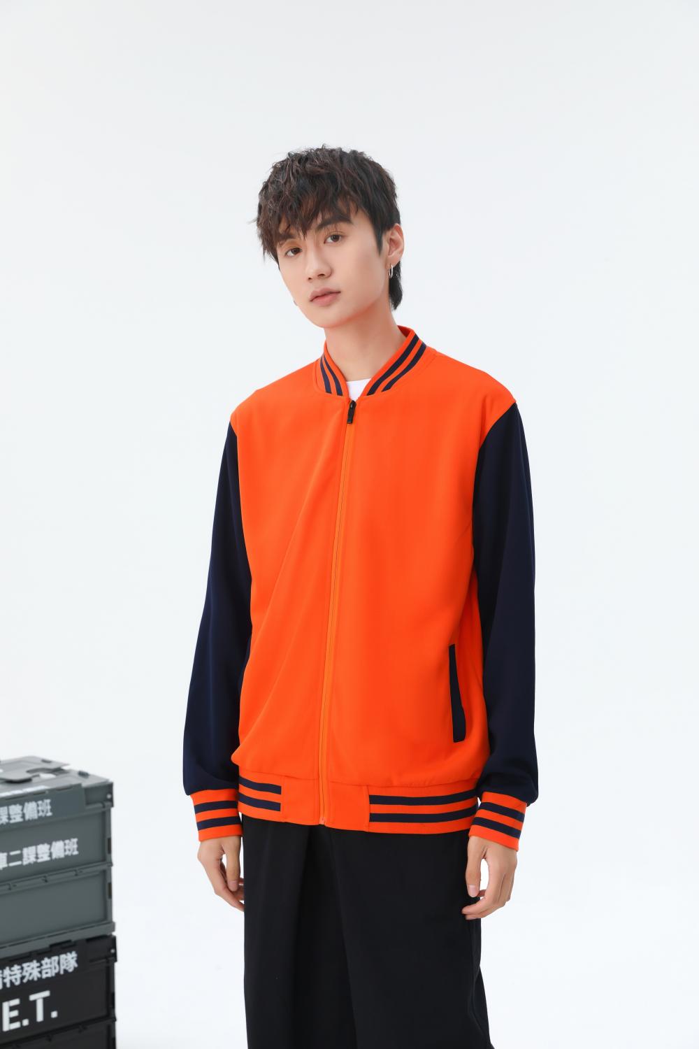 Spring Autumn Plus Size Zipper Baseball Jacket 310g Street Fashion Casual Health Fabric (Thin Style) Hot Baseball Jacket