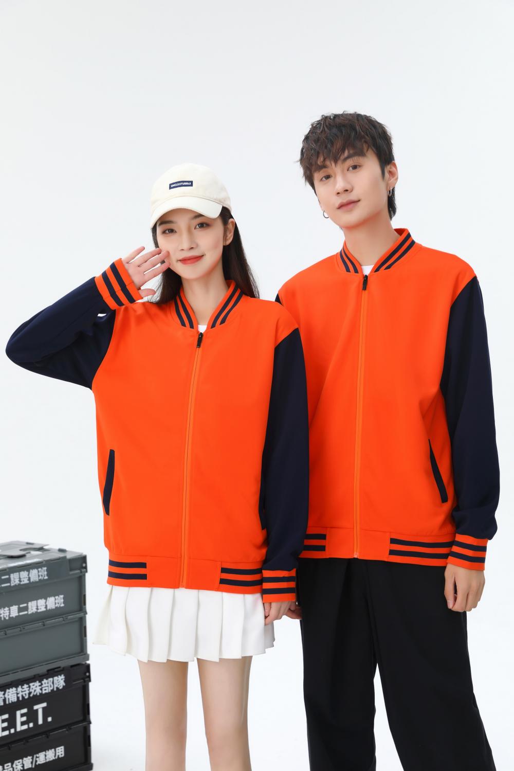 Spring Autumn Plus Size Zipper Baseball Jacket 310g Street Fashion Casual Health Fabric (Thin Style) Hot Baseball Jacket