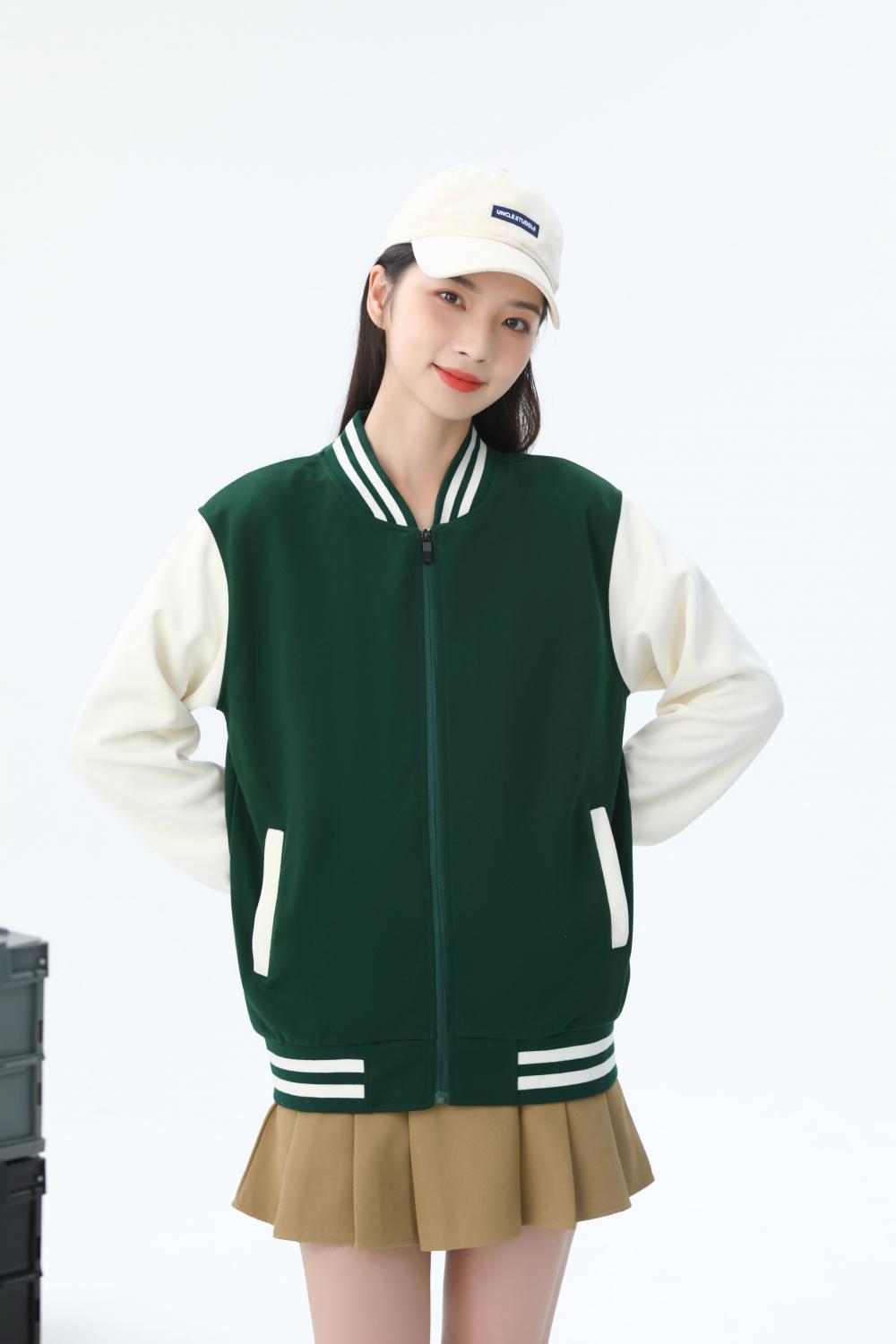 Spring Autumn Plus Size Zipper Baseball Jacket 310g Street Fashion Casual Health Fabric (Thin Style) Hot Baseball Jacket