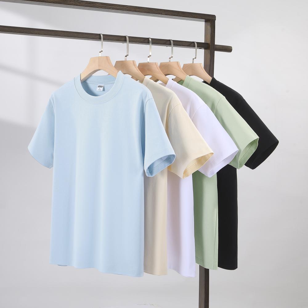 Men's Short Sleeve Crew Neck T-Shirt 300g Sorona Heavyweight 32s Double Jersey XL7A Antibacterial Loose