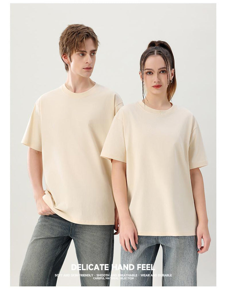 Men's Short Sleeve Crew Neck T-Shirt 300g Sorona Heavyweight 32s Double Jersey XL7A Antibacterial Loose
