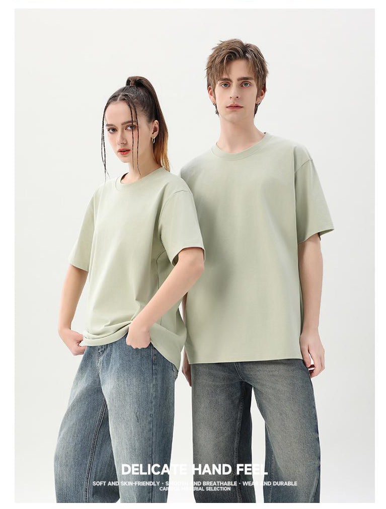 Men's Short Sleeve Crew Neck T-Shirt 300g Sorona Heavyweight 32s Double Jersey XL7A Antibacterial Loose
