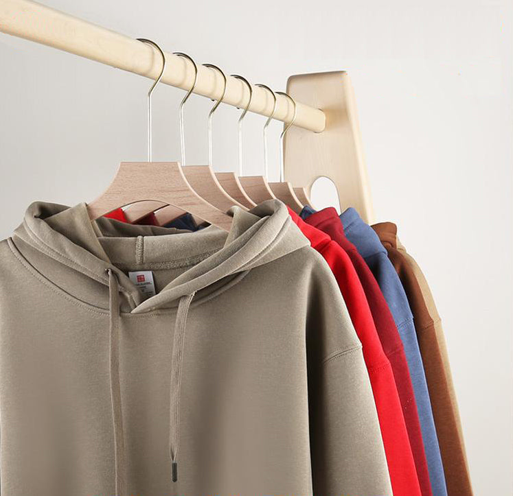 Hoodie; 400g heavyweight micro drop shoulder silver fox fleece men's autumn and winter long sleeve American loose sweatshirt