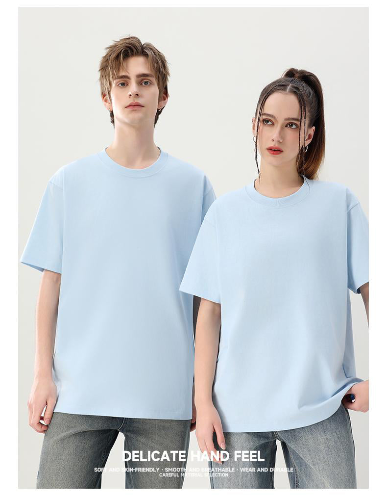 Men's Short Sleeve Crew Neck T-Shirt 300g Sorona Heavyweight 32s Double Jersey XL7A Antibacterial Loose
