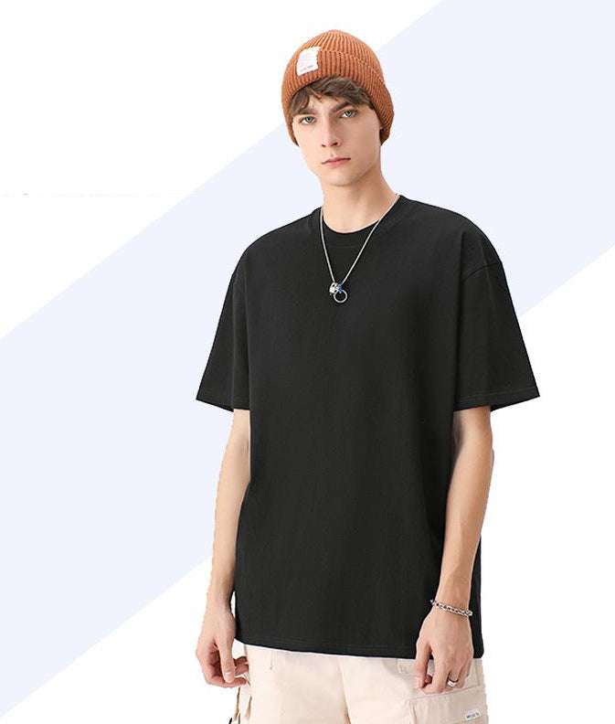 Crew Neck; 230g Heavyweight T-Shirt American XL 100% Pure Cotton Studentple Style White Short Sleeve