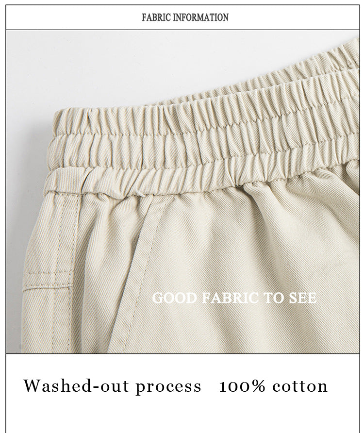 Vintage embroidered rolled edge plaid casual pants for men, pure cotton brand American cool breathable pants, summer casual wear, street trend suitable for teenagers.