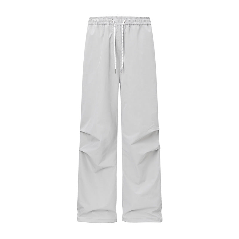 American style crumple cargo pants for summer blanket season, men's loose straight-leg casual quick-drying paratrooper workwear pants, outdooreering trousers for women