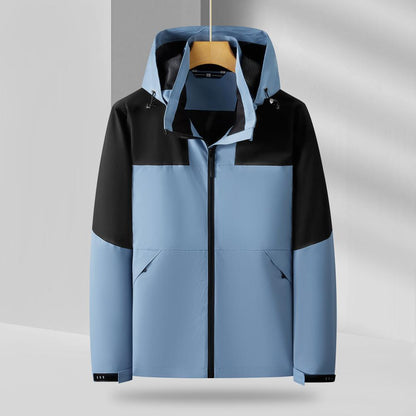 280gFashionable outdoor leisure hooded color-blocked single-layer plus-size down jacket (thin)able hat 2025 fashion trend new style
