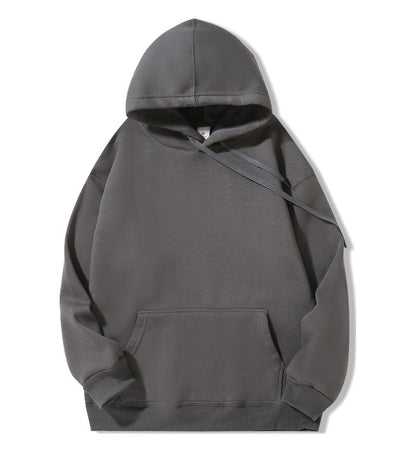 Hoodie; 400g heavyweight micro drop shoulder silver fox fleece men's autumn and winter long sleeve American loose sweatshirt