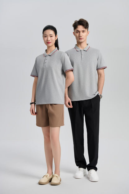 Colorblock Polo Shirt, Wine Red Men's Short Sleeve Summer 2025 New Fashion Top Half Sleeve