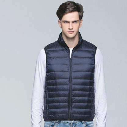 Hit productStand-up collar down vest men's 2025 autumn and winter new fashion short vest with temperament
