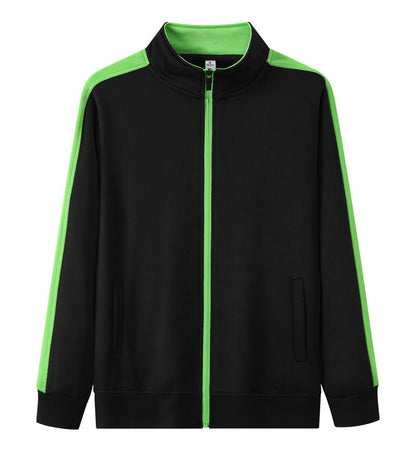 Plus Size Colorblock Stand Collar Zipper Sweatshirt for Men and Women 260g Heavyweight Casual Spring Autumn Sweshirt
