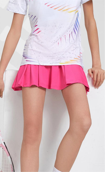Skirt-pants 2025 women's summer anti-flash stretch simple pleated skirt