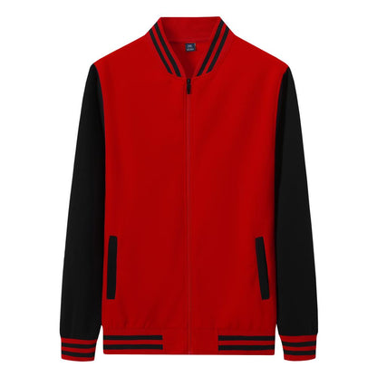 Spring Autumn Plus Size Zipper Baseball Jacket 310g Street Fashion Casual Health Fabric (Thin Style) Hot Baseball Jacket