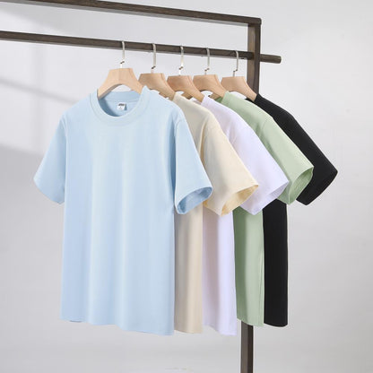 Men's Short Sleeve Crew Neck T-Shirt 300g Sorona Heavyweight 32s Double Jersey XL7A Antibacterial Loose