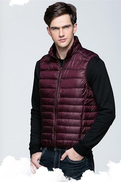 Hit productStand-up collar down vest men's 2025 autumn and winter new fashion short vest with temperament