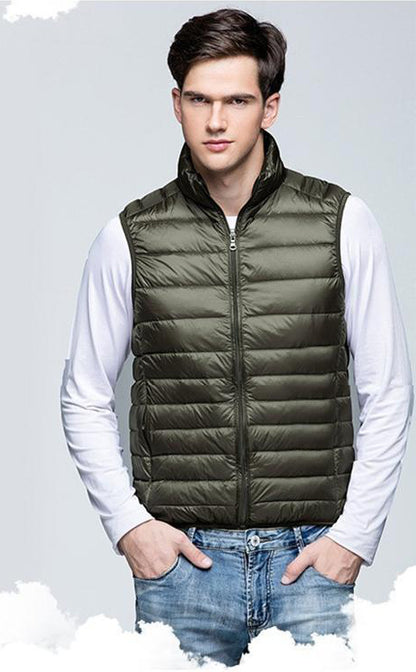 Hit productStand-up collar down vest men's 2025 autumn and winter new fashion short vest with temperament