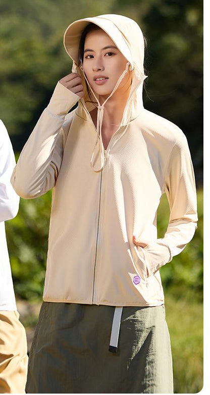 All-round One-piece Sun Protection and UV Protection Clothing for Summer 2025, Plus Size Cou's Sun Protection Clothing, New Model with Great Wall Pattern Fabric