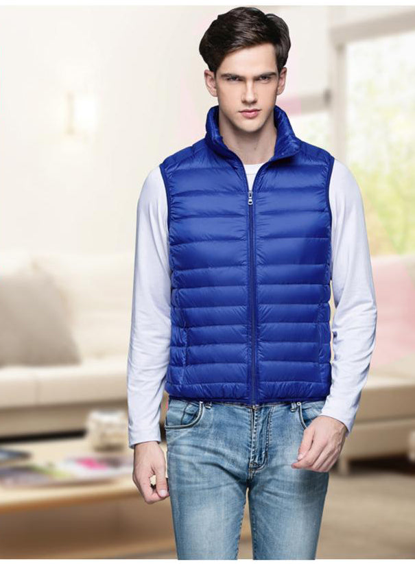 Hit productStand-up collar down vest men's 2025 autumn and winter new fashion short vest with temperament