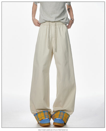 Vintage embroidered rolled edge plaid casual pants for men, pure cotton brand American cool breathable pants, summer casual wear, street trend suitable for teenagers.