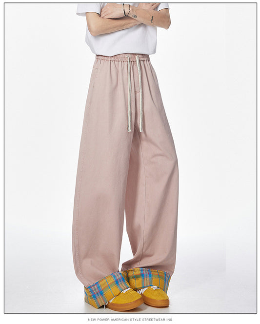 Vintage embroidered rolled edge plaid casual pants for men, pure cotton brand American cool breathable pants, summer casual wear, street trend suitable for teenagers.